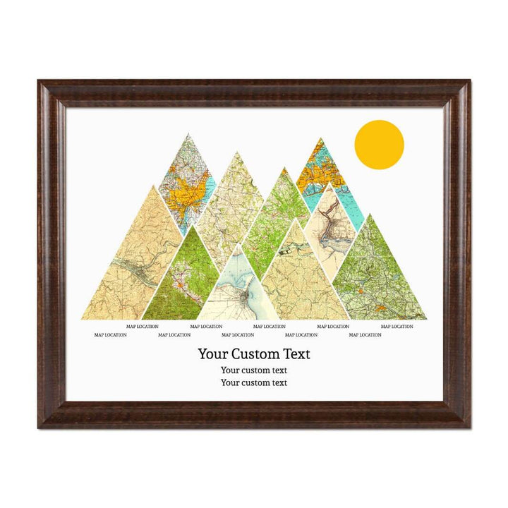 Personalized Mountain Atlas Map with 10 Locations, Espresso Beveled Framed Art Print#color-finish_espresso-beveled-frame