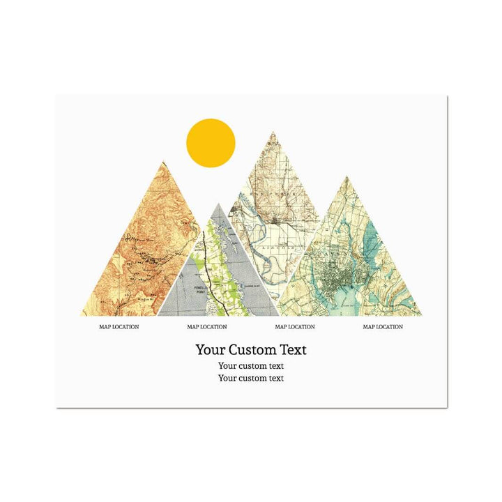 Personalized Mountain Atlas Map with 4 Locations, Unframed Print#color-finish_unframed