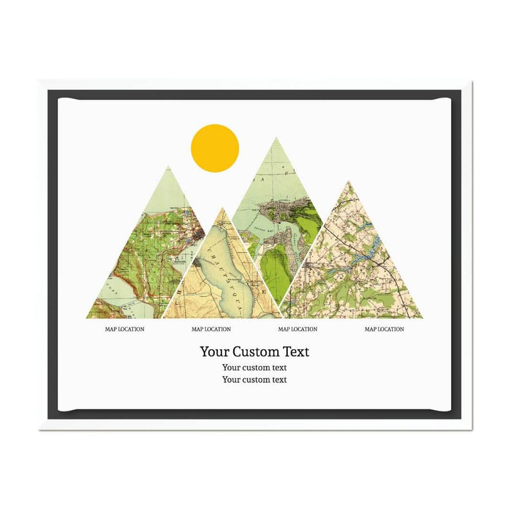 Personalized Mountain Atlas Map with 4 Locations, White Floater Framed Art Print#color-finish_white-floater-frame