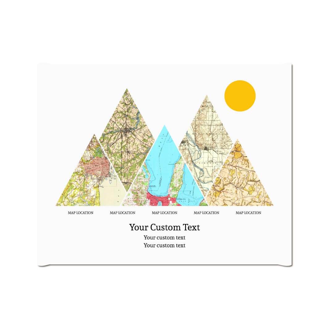 Personalized Mountain Atlas Map with 5 Locations, Wrapped Canvas Art Print#color-finish_wrapped-canvas