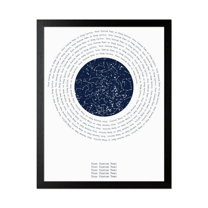 Song Lyrics Gift with 1 Star Map, Personalized Vertical Paper Print, Black Thin Frame#color-finish_black-thin-frame