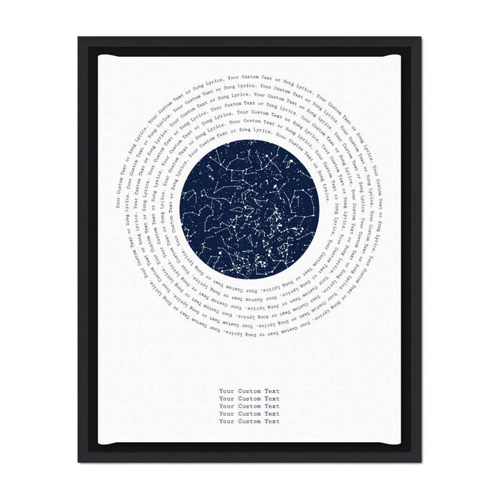 Song Lyrics Gift with 1 Star Map, Personalized Vertical Paper Print, Black Floater Frame#color-finish_black-floater-frame