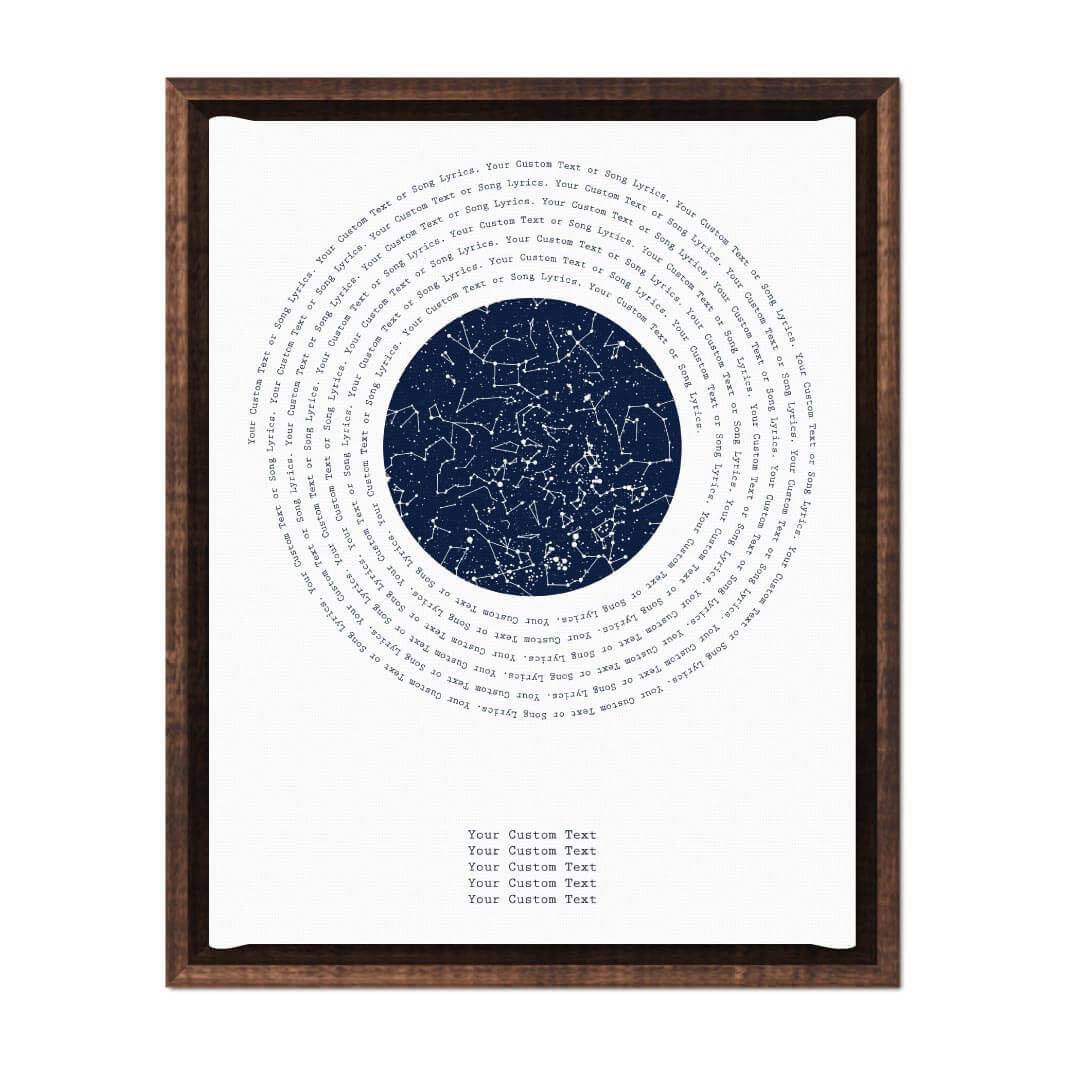 Song Lyrics Gift with 1 Star Map, Personalized Vertical Paper Print, Espresso Floater Frame#color-finish_espresso-floater-frame