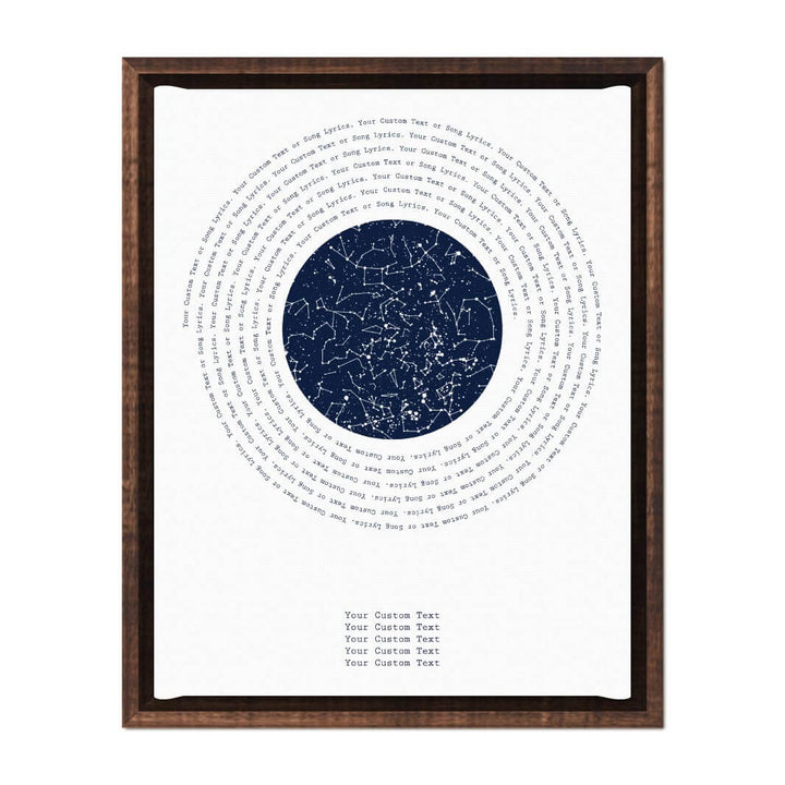 Song Lyrics Gift with 1 Star Map, Personalized Vertical Paper Print, Espresso Floater Frame#color-finish_espresso-floater-frame