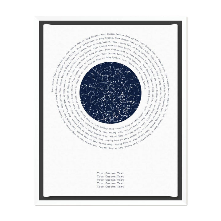 Song Lyrics Gift with 1 Star Map, Personalized Vertical Paper Print, White Floater Frame#color-finish_white-floater-frame