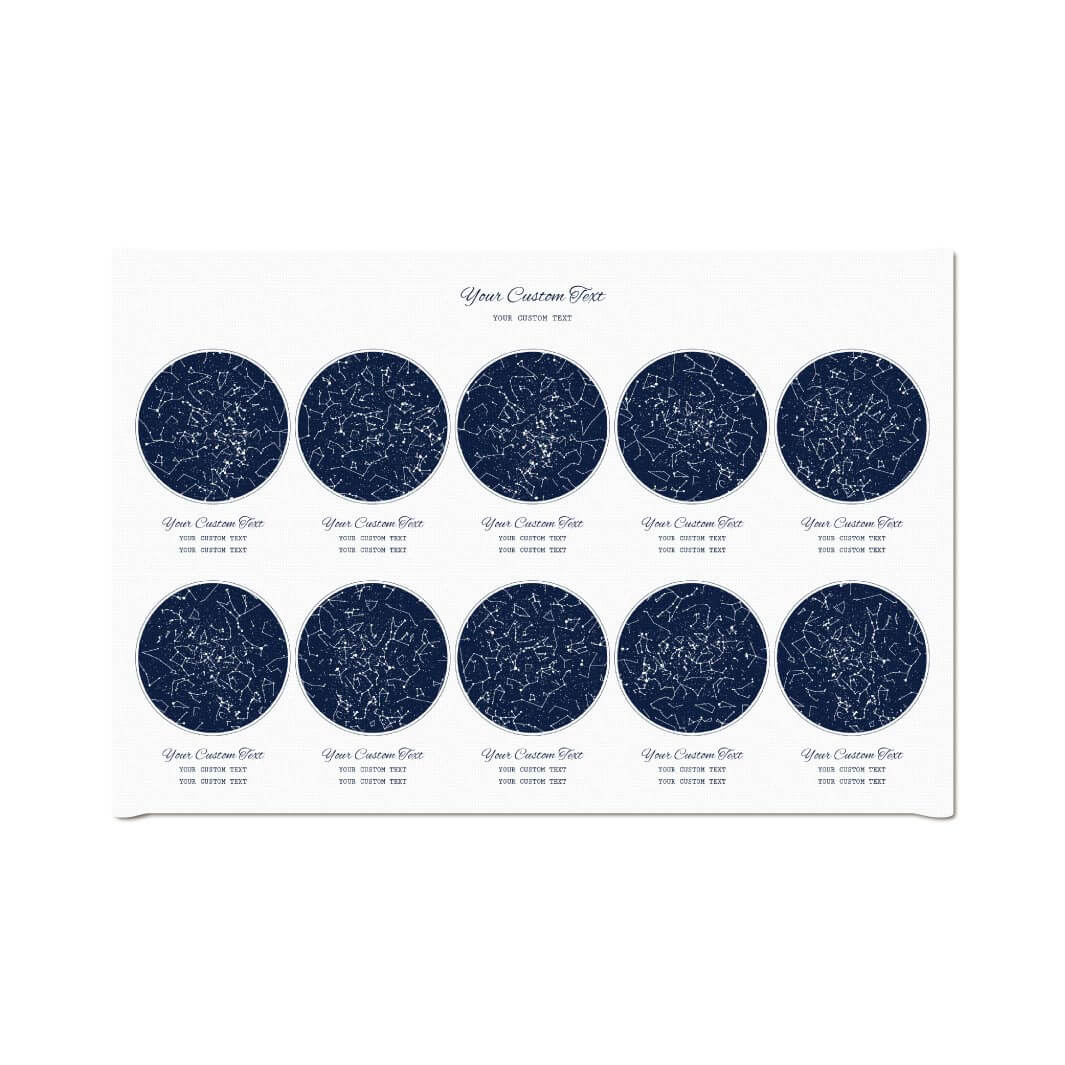 Star Map Gift Personalized With 10 Night Skies, Horizontal, Wrapped Canvas Art Print#color-finish_wrapped-canvas