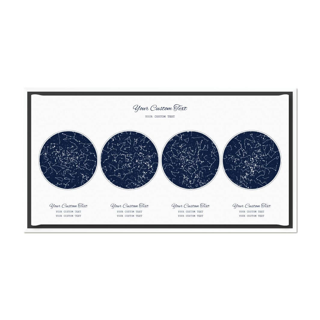 Star Map Gift Personalized With 4 Night Skies, Horizontal, White Floater Framed Art Print#color-finish_white-floater-frame