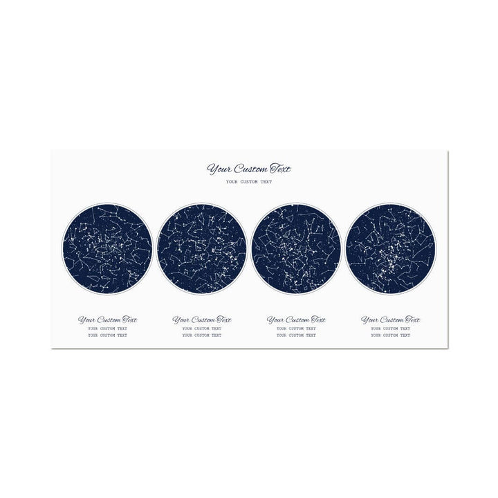 Star Map Gift Personalized With 4 Night Skies, Horizontal, Unframed Art Print#color-finish_unframed