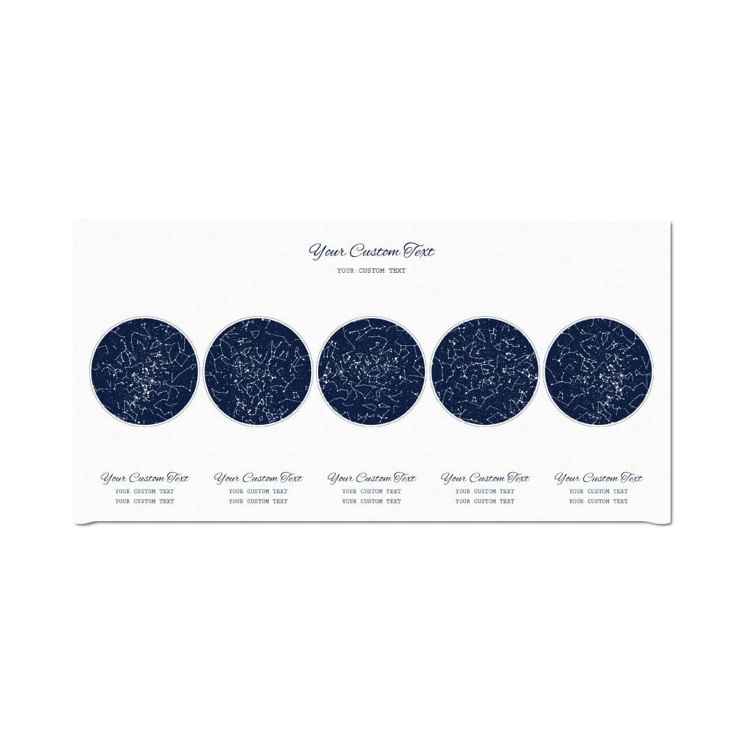 Star Map Gift Personalized With 5 Night Skies, Horizontal, Wrapped Canvas Art Print#color-finish_wrapped-canvas