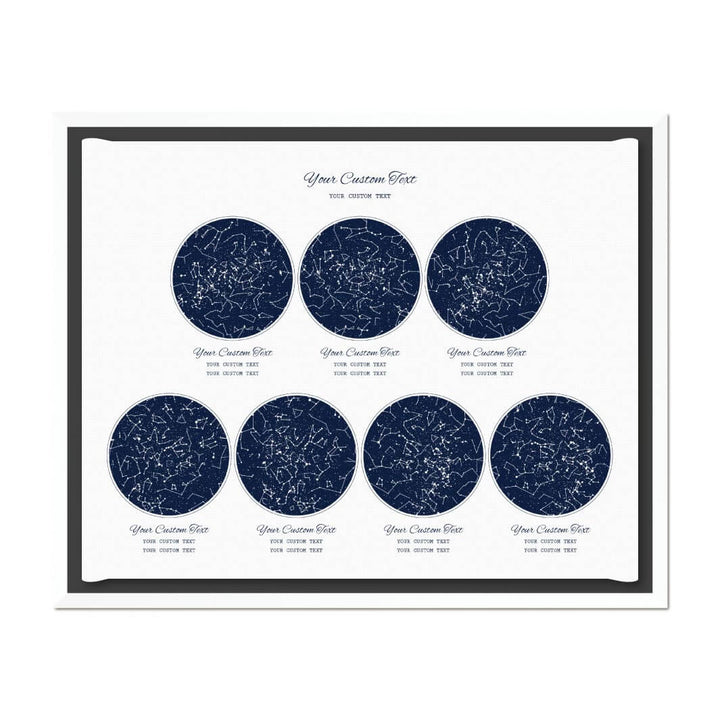 Star Map Gift Personalized With 7 Night Skies, Horizontal, White Floater Framed Art Print#color-finish_white-floater-frame
