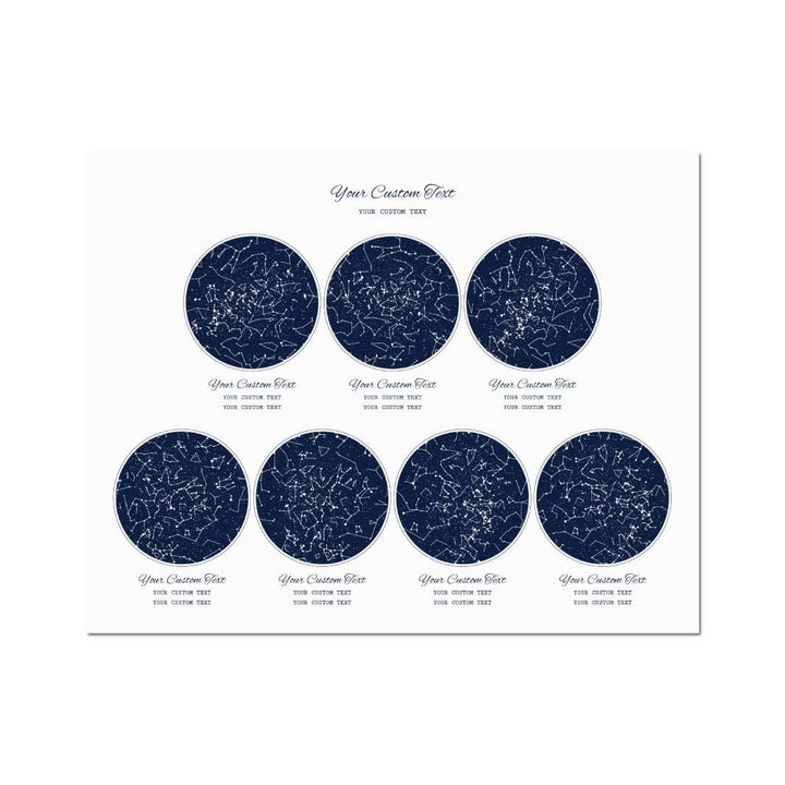 Star Map Gift Personalized With 7 Night Skies, Horizontal, Unframed Art Print#color-finish_unframed