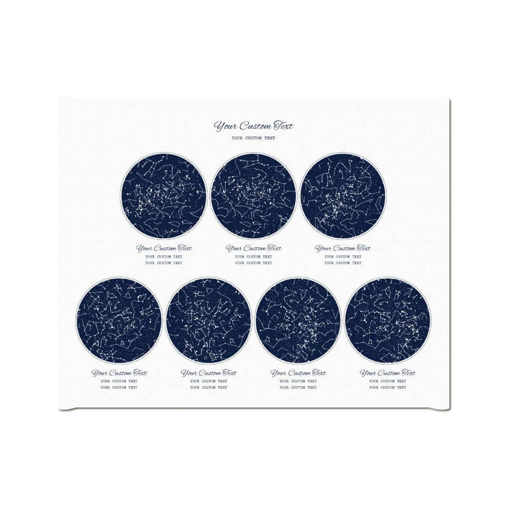 Star Map Gift Personalized With 7 Night Skies, Horizontal, Wrapped Canvas Art Print#color-finish_wrapped-canvas