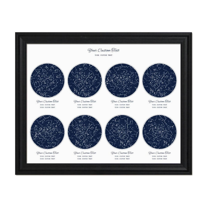 Star Map Gift Personalized With 8 Night Skies, Horizontal, Black Beveled Framed Art Print#color-finish_black-beveled-frame