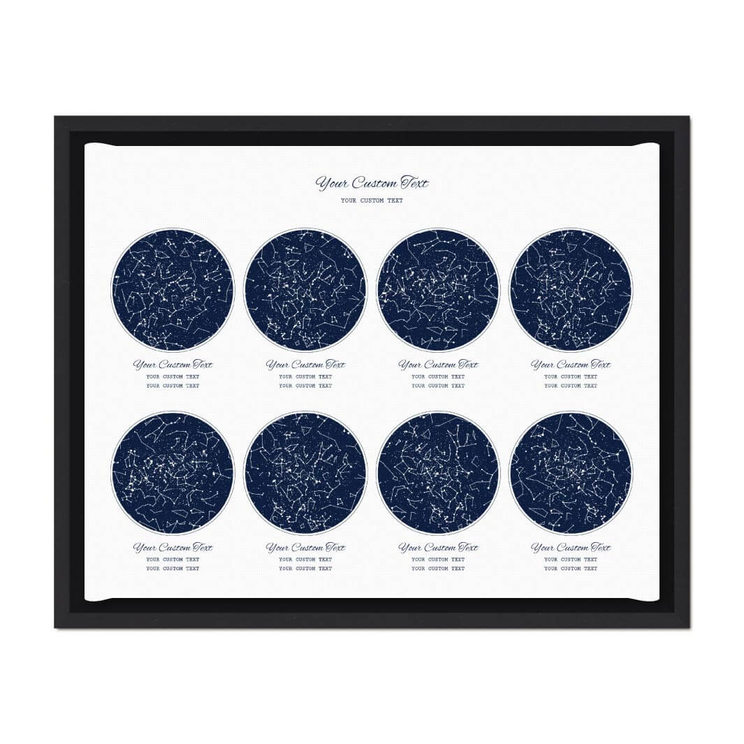 Star Map Gift Personalized With 8 Night Skies, Horizontal, Black Floater Framed Art Print#color-finish_black-floater-frame