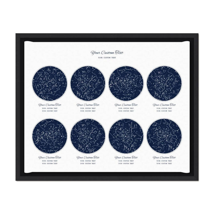 Star Map Gift Personalized With 8 Night Skies, Horizontal, Black Floater Framed Art Print#color-finish_black-floater-frame