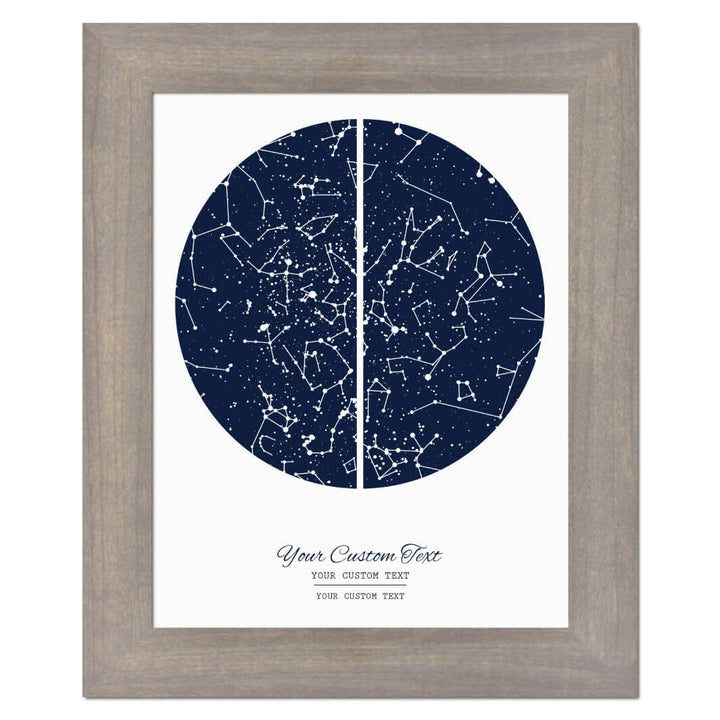 Star Map Gift with 2 Night Skies, Custom Vertical Paper Print, Gray Wide Frame#color-finish_gray-wide-frame