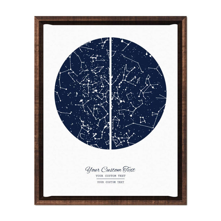 Star Map Gift with 2 Night Skies, Custom Vertical Paper Print, Espresso Floater Frame#color-finish_espresso-floater-frame