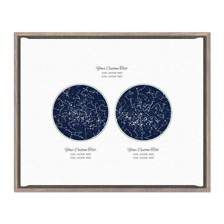 Wedding Guest Book Alternative, Star Map Print Personalized with 3 Night Skies